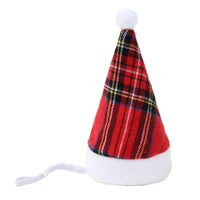 HKM-754771 Multicolor Pet Christmas Hat with Stripes and Plaid Patterns
