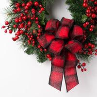 HKM-754899 Red Berry Decor Hanging Garland for Festivals and Home Decoration - 40cm Traditional Wreath