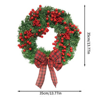 HKM-754899 Red Berry Decor Hanging Garland for Festivals and Home Decoration - 40cm Traditional Wreath