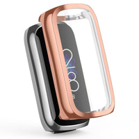 HKM-755283 Soft TPU Electroplating Watch Case for Fitbit Luxe - All-Inclusive Screen Protection
