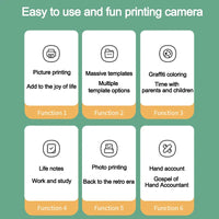 HKM-755347 Kids Instant Thermal Photo Print Digital Camera with Recording Function for Ages 6+