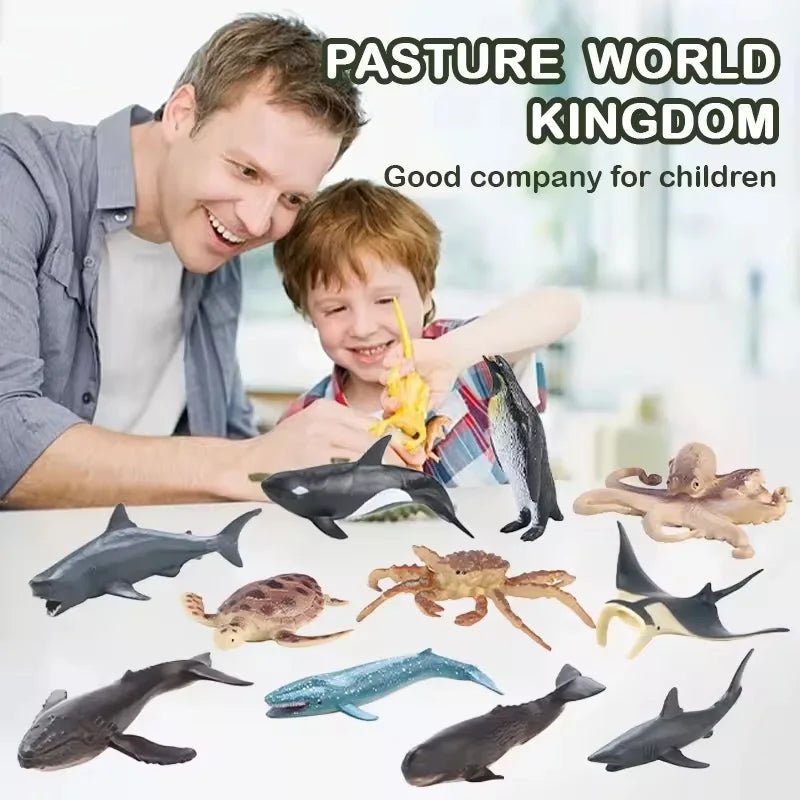HKM-755411 Assorted Mini Plastic Ocean Animals Figures - 36Pcs Sea Creatures Toy Set for Ages 4 and Up