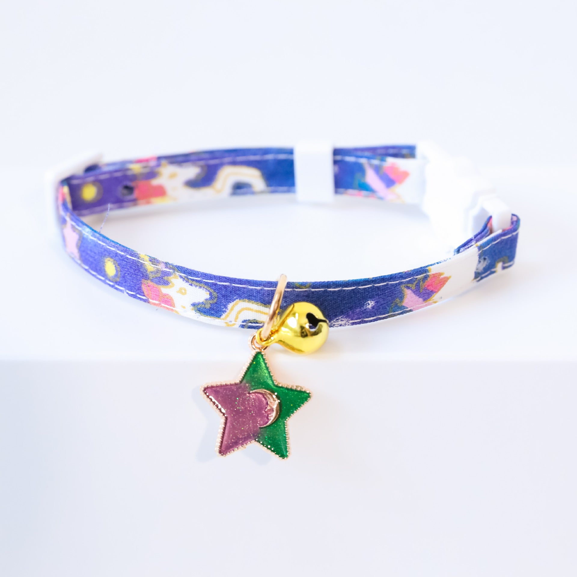 HKM-755475 Adjustable Cute Pet Dog Collar with Safety Buckle - Soft Cloth Material, Multiple Sizes Available