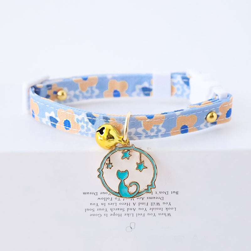HKM-755475 Adjustable Cute Pet Dog Collar with Safety Buckle - Soft Cloth Material, Multiple Sizes Available