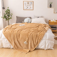 HKM-755539 Cozy Single Layer Milk Fleece Blanket - 200cm x 230cm, Soft Polyester Fiber