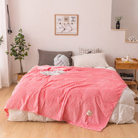 HKM-755539 Cozy Single Layer Milk Fleece Blanket - 200cm x 230cm, Soft Polyester Fiber