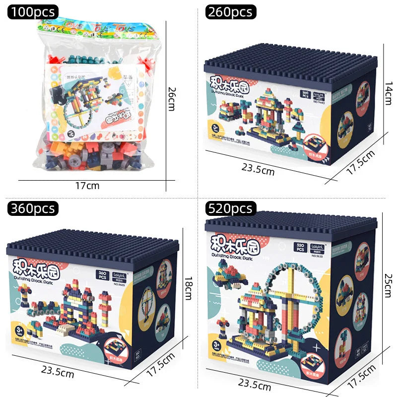 KTX-755603 Creative DIY Building Blocks Set for Children's Education - 520 Large Particles Puzzle Model