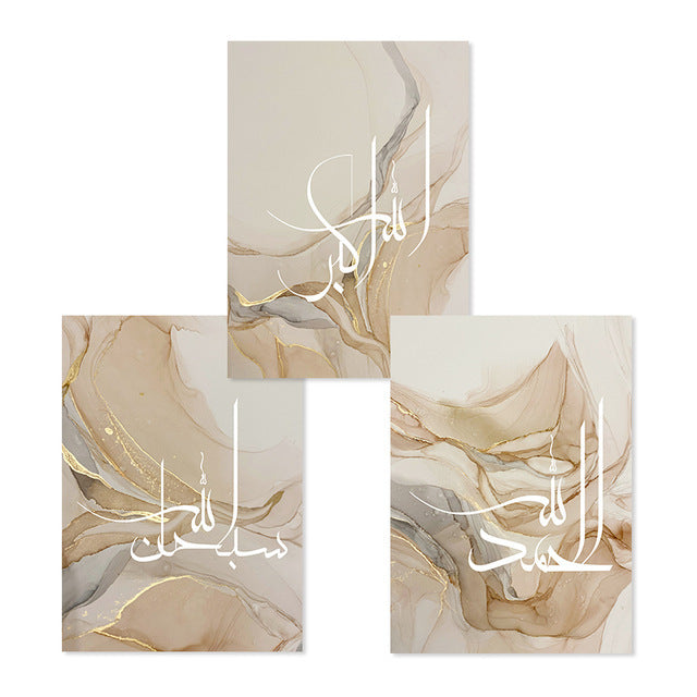 HKM-755603 Gold Marble Abstract Canvas Wall Art for Modern Home Decor