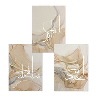 HKM-755603 Gold Marble Abstract Canvas Wall Art for Modern Home Decor