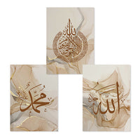 HKM-755603 Gold Marble Abstract Canvas Wall Art for Modern Home Decor