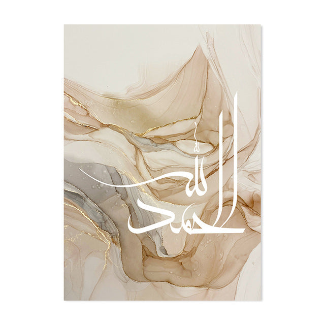 HKM-755603 Gold Marble Abstract Canvas Wall Art for Modern Home Decor