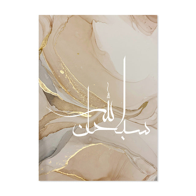 HKM-755603 Gold Marble Abstract Canvas Wall Art for Modern Home Decor