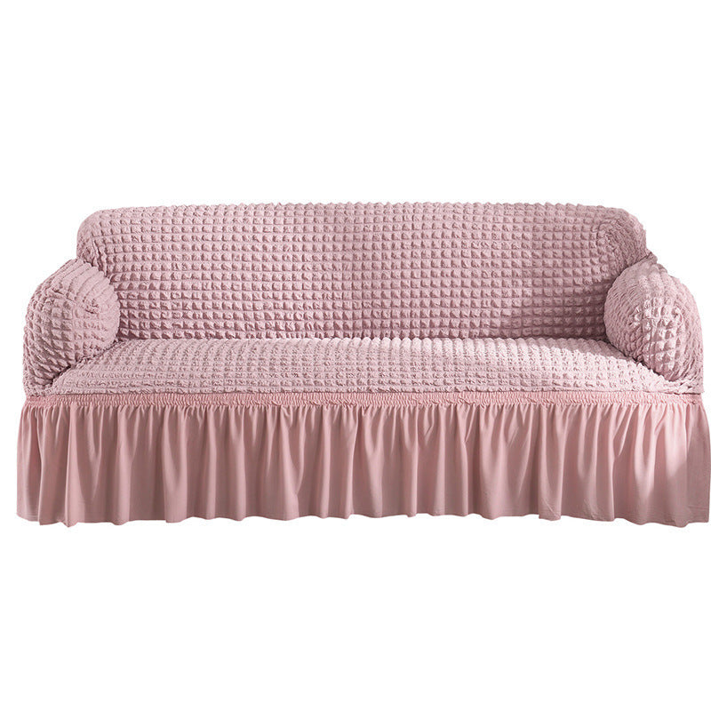 HKM-755667 Universal Seersucker Sofa Cover for Two to Four-Seater Sofas, Polyester Fabric, Plain Design