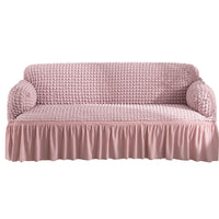 HKM-755667 Universal Seersucker Sofa Cover for Two to Four-Seater Sofas, Polyester Fabric, Plain Design