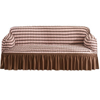 HKM-755667 Universal Seersucker Sofa Cover for Two to Four-Seater Sofas, Polyester Fabric, Plain Design