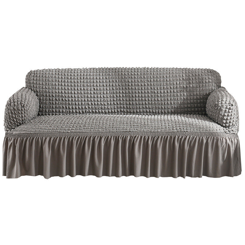 HKM-755667 Universal Seersucker Sofa Cover for Two to Four-Seater Sofas, Polyester Fabric, Plain Design