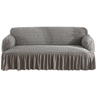 HKM-755667 Universal Seersucker Sofa Cover for Two to Four-Seater Sofas, Polyester Fabric, Plain Design