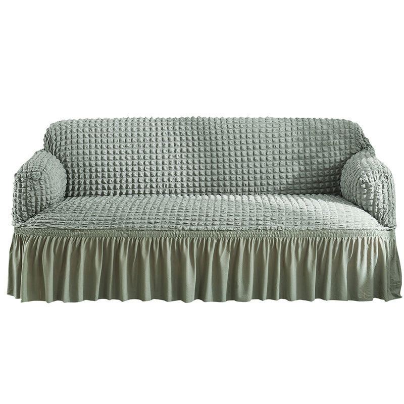 HKM-755667 Universal Seersucker Sofa Cover for Two to Four-Seater Sofas, Polyester Fabric, Plain Design