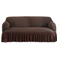 HKM-755667 Universal Seersucker Sofa Cover for Two to Four-Seater Sofas, Polyester Fabric, Plain Design