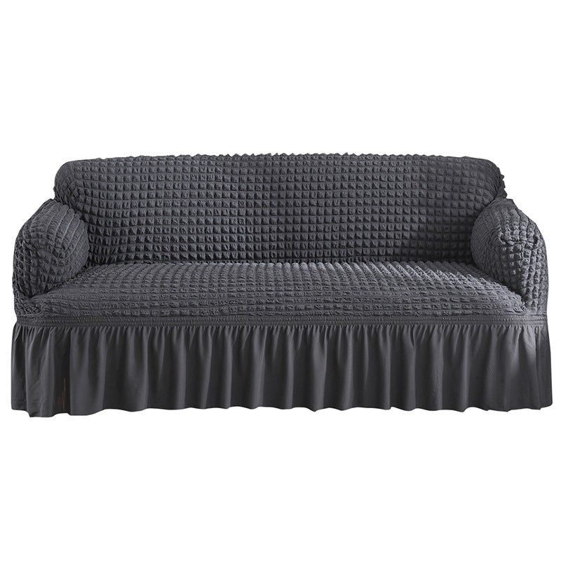 HKM-755667 Universal Seersucker Sofa Cover for Two to Four-Seater Sofas, Polyester Fabric, Plain Design