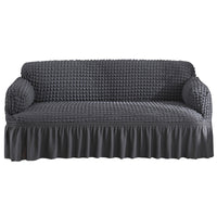 HKM-755667 Universal Seersucker Sofa Cover for Two to Four-Seater Sofas, Polyester Fabric, Plain Design
