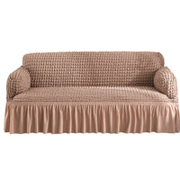 HKM-755667 Universal Seersucker Sofa Cover for Two to Four-Seater Sofas, Polyester Fabric, Plain Design