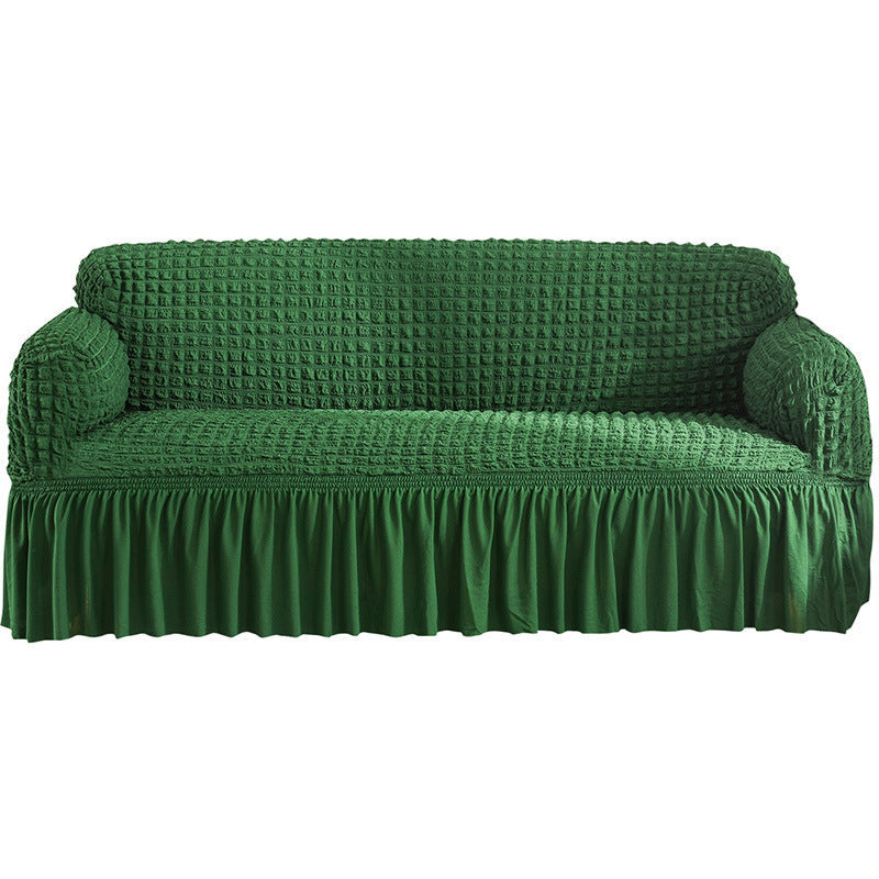 HKM-755667 Universal Seersucker Sofa Cover for Two to Four-Seater Sofas, Polyester Fabric, Plain Design