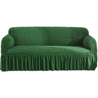 HKM-755667 Universal Seersucker Sofa Cover for Two to Four-Seater Sofas, Polyester Fabric, Plain Design