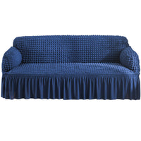 HKM-755667 Universal Seersucker Sofa Cover for Two to Four-Seater Sofas, Polyester Fabric, Plain Design