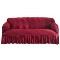 HKM-755667 Universal Seersucker Sofa Cover for Two to Four-Seater Sofas, Polyester Fabric, Plain Design