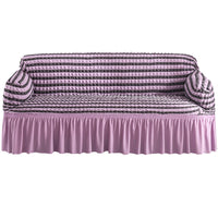 HKM-755667 Universal Seersucker Sofa Cover for Two to Four-Seater Sofas, Polyester Fabric, Plain Design