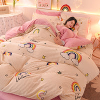 HKM-755923 Coral Velvet Flannel Bedding Set - Available in Various Designs and Sizes