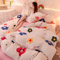 HKM-755923 Coral Velvet Flannel Bedding Set - Available in Various Designs and Sizes