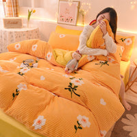 HKM-755923 Coral Velvet Flannel Bedding Set - Available in Various Designs and Sizes