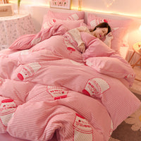 HKM-755923 Coral Velvet Flannel Bedding Set - Available in Various Designs and Sizes