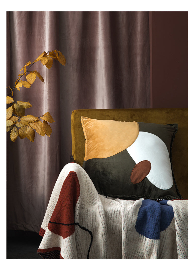 HKM-755987 Nordic Style Geometric Contrast Color Polyester Pillowcase for Sofas
