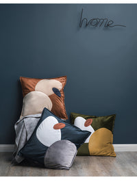HKM-755987 Nordic Style Geometric Contrast Color Polyester Pillowcase for Sofas