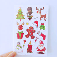 HKM-756051 Cartoon Tattoo Stickers for Kids - Eco-Friendly Water Transfer Designs for Christmas & New Year's Celebrations