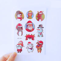 HKM-756051 Cartoon Tattoo Stickers for Kids - Eco-Friendly Water Transfer Designs for Christmas & New Year's Celebrations