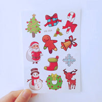 HKM-756051 Cartoon Tattoo Stickers for Kids - Eco-Friendly Water Transfer Designs for Christmas & New Year's Celebrations