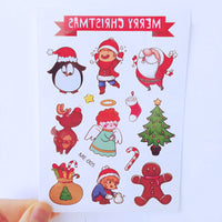 HKM-756051 Cartoon Tattoo Stickers for Kids - Eco-Friendly Water Transfer Designs for Christmas & New Year's Celebrations