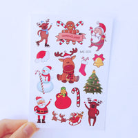 HKM-756051 Cartoon Tattoo Stickers for Kids - Eco-Friendly Water Transfer Designs for Christmas & New Year's Celebrations