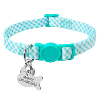 HKM-756115 Adjustable Cat Collar with Anti-Lost Tag and Bell, XS to Small Size