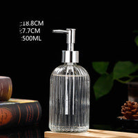 HKM-756115 Large-capacity Push-type Cosmetic Sub-bottling Bottle Set - Crystal/Glass with Plastic and Stainless Steel Pump Heads