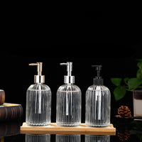 HKM-756115 Large-capacity Push-type Cosmetic Sub-bottling Bottle Set - Crystal/Glass with Plastic and Stainless Steel Pump Heads