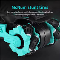HKM-756179 360-Degree Rotation Stunt Motorcycle RC Car with Music and Lights for Kids
