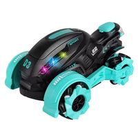HKM-756179 360-Degree Rotation Stunt Motorcycle RC Car with Music and Lights for Kids