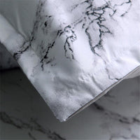 HKM-756243 Marble Pattern 4-Piece Bedding Set with Duvet Cover and Pillowcases in Polyester Fiber