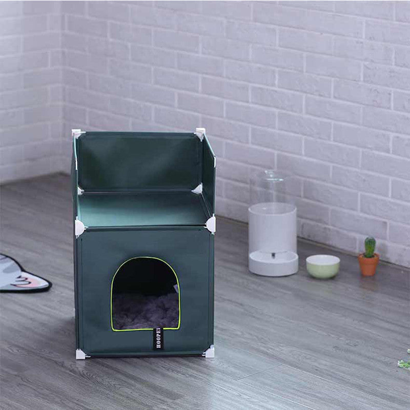 HKM-756307 Warm Cat House Double Cat Villa Fully Enclosed
