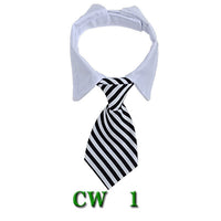 HKM-756435 Pet Tie Neck Scarf with Striped Design and Bow Knot - Available in S and L Sizes